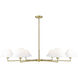 Leila 6 Light 63 inch Luxe Gold Chandelier Ceiling Light