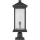 Portland 1 Light 26 inch Oil Rubbed Bronze Outdoor Pier Mounted Fixture in Clear Beveled Glass, 12.25