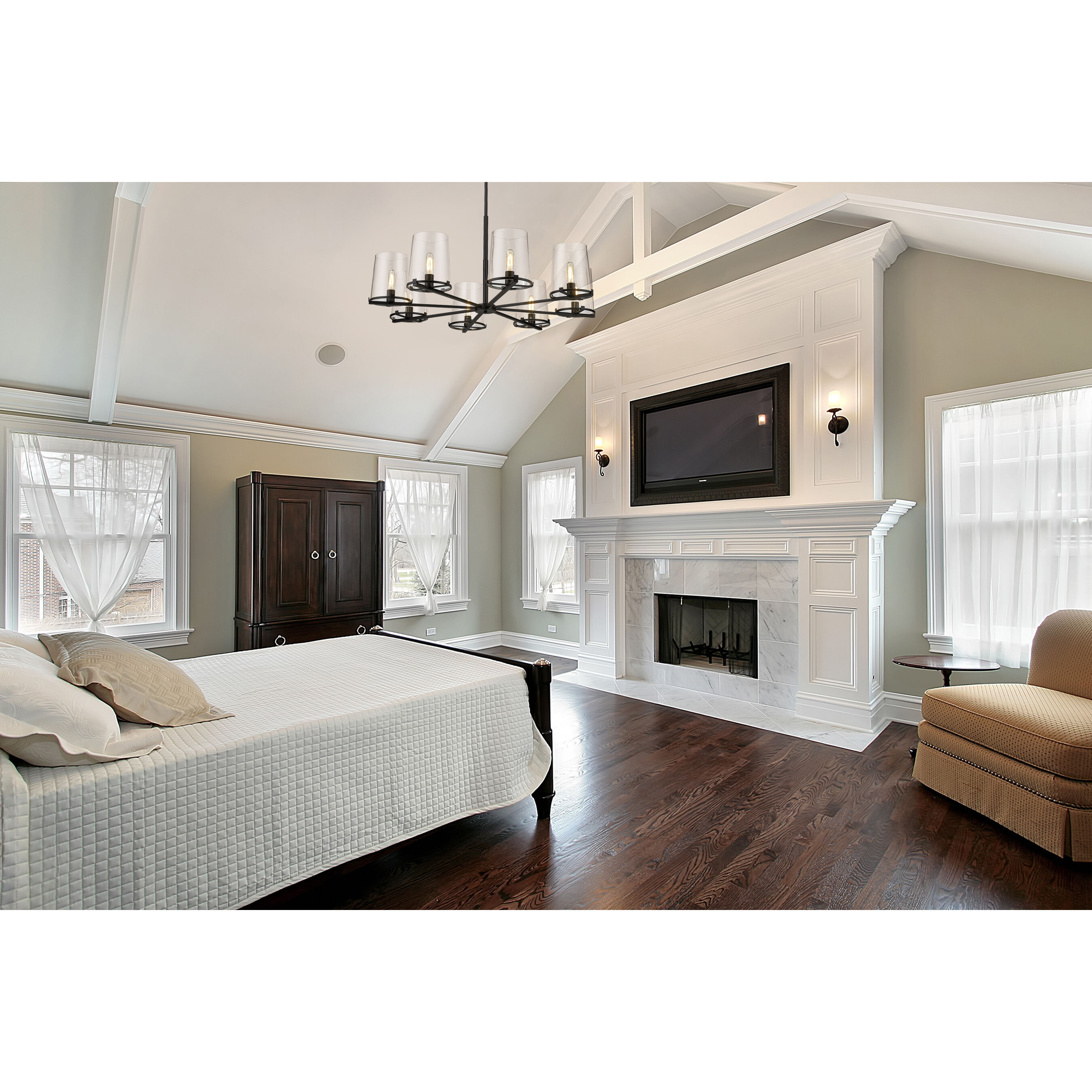 Callista 8 Light 44 inch Matte Black Chandelier Ceiling Light