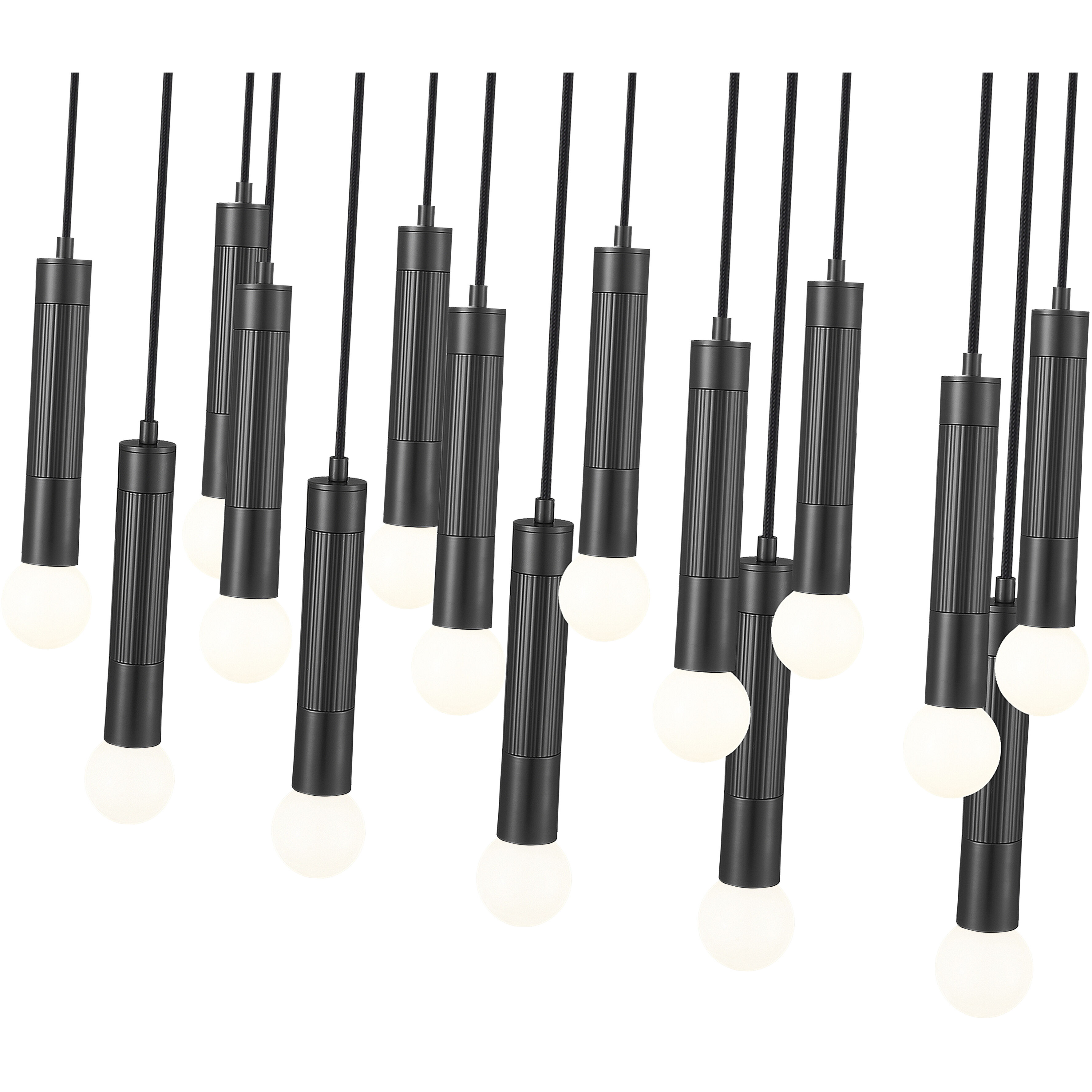 Stari Linear Chandelier Ceiling Light in Matte Black
