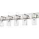 Fontaine 5 Light 44 inch Polished Nickel Vanity Wall Light