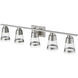 Ethos LED 40 inch Brushed Nickel Vanity Wall Light in Seedy Glass