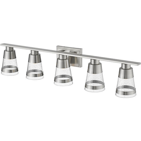 Ethos LED 40 inch Brushed Nickel Vanity Wall Light in Seedy Glass