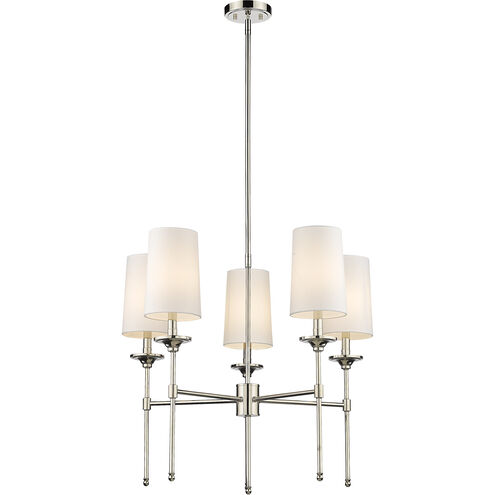 Emily 5 Light 28 inch Polished Nickel Chandelier Ceiling Light