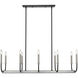 Haylie 10 Light 44 inch Matte Black and Brushed Nickel Linear Chandelier Ceiling Light