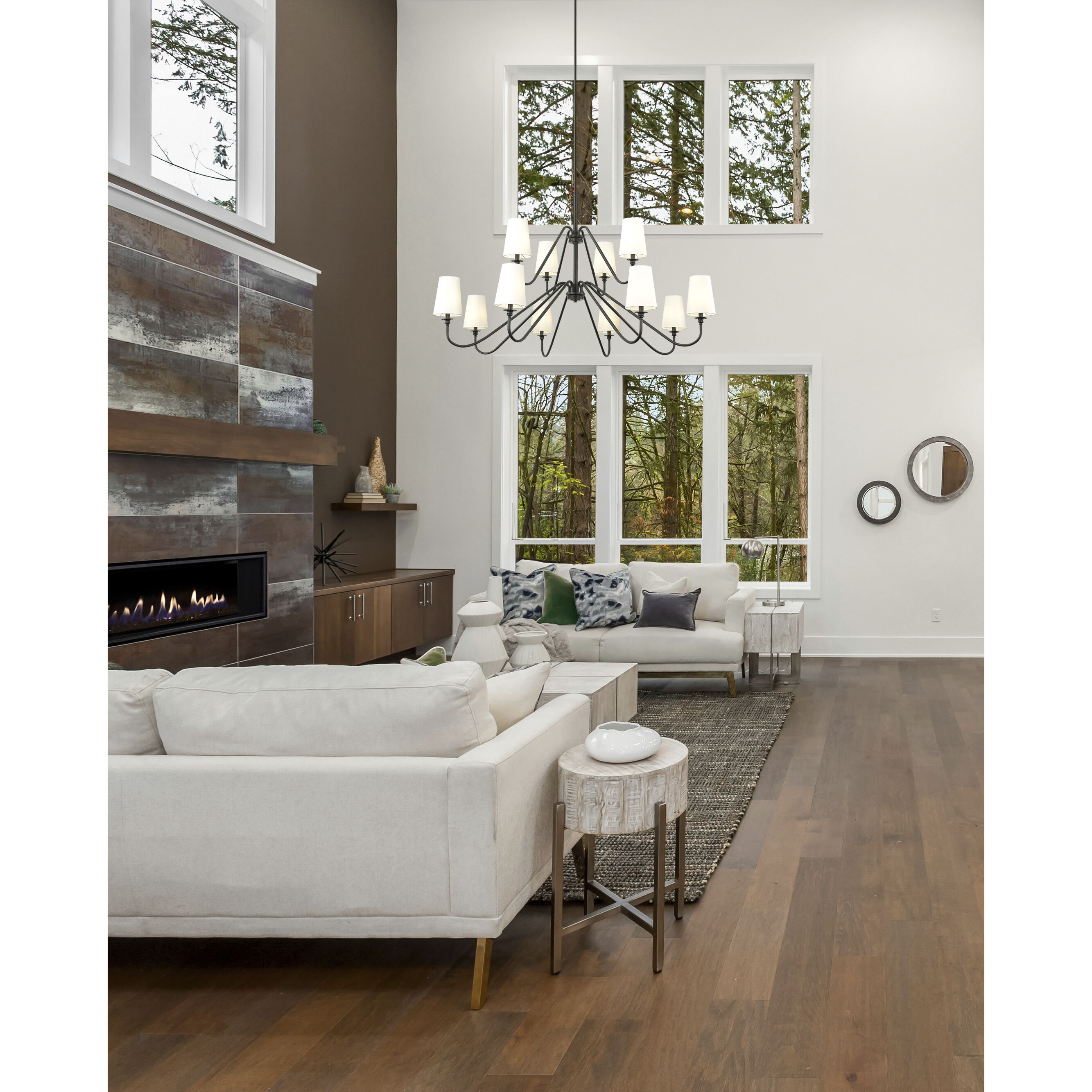 Gianna 12 Light 60.25 inch Matte Black Chandelier Ceiling Light