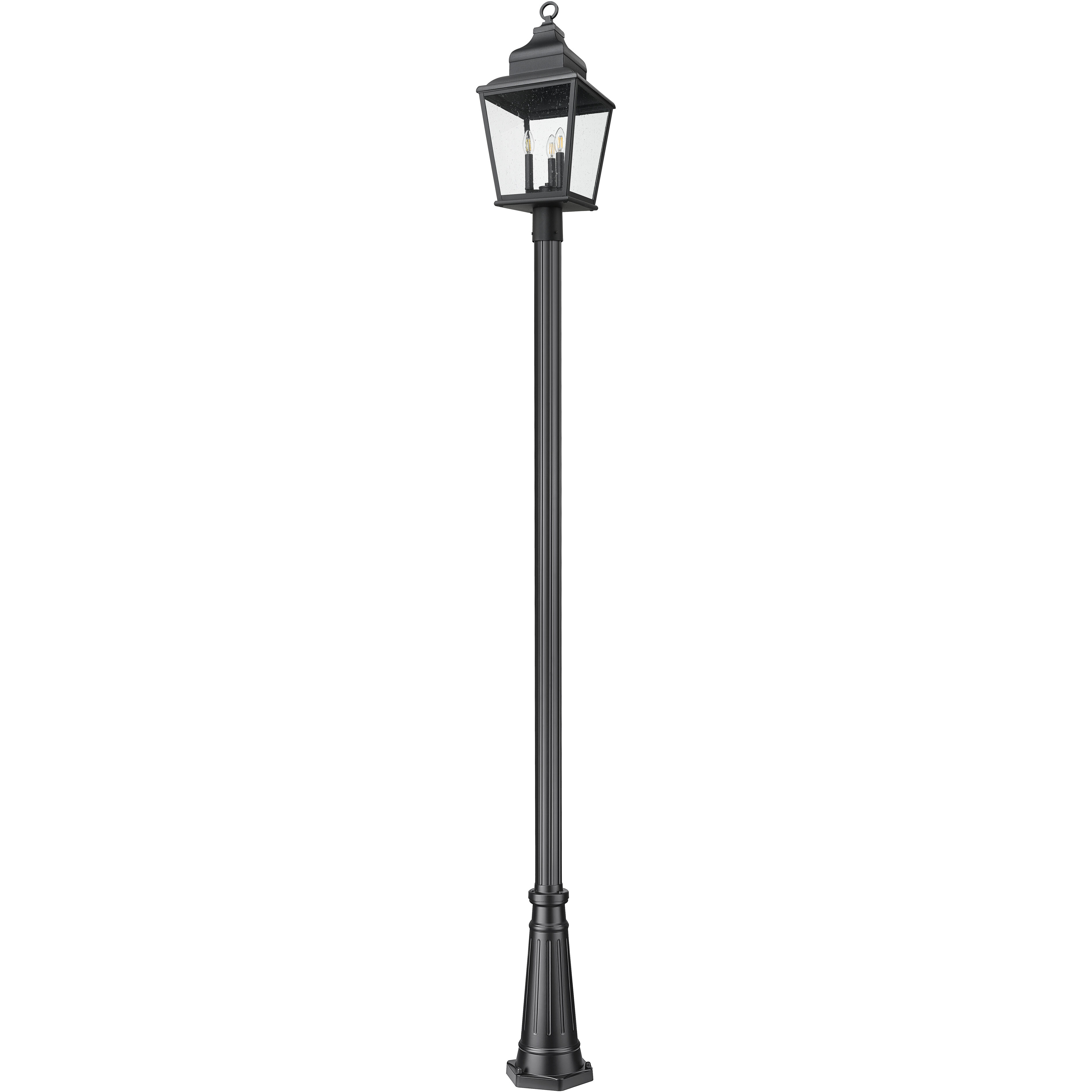 Raphael 3 Light 122 inch Sand Black Outdoor Post Mounted Fixture in Soft Sand Black