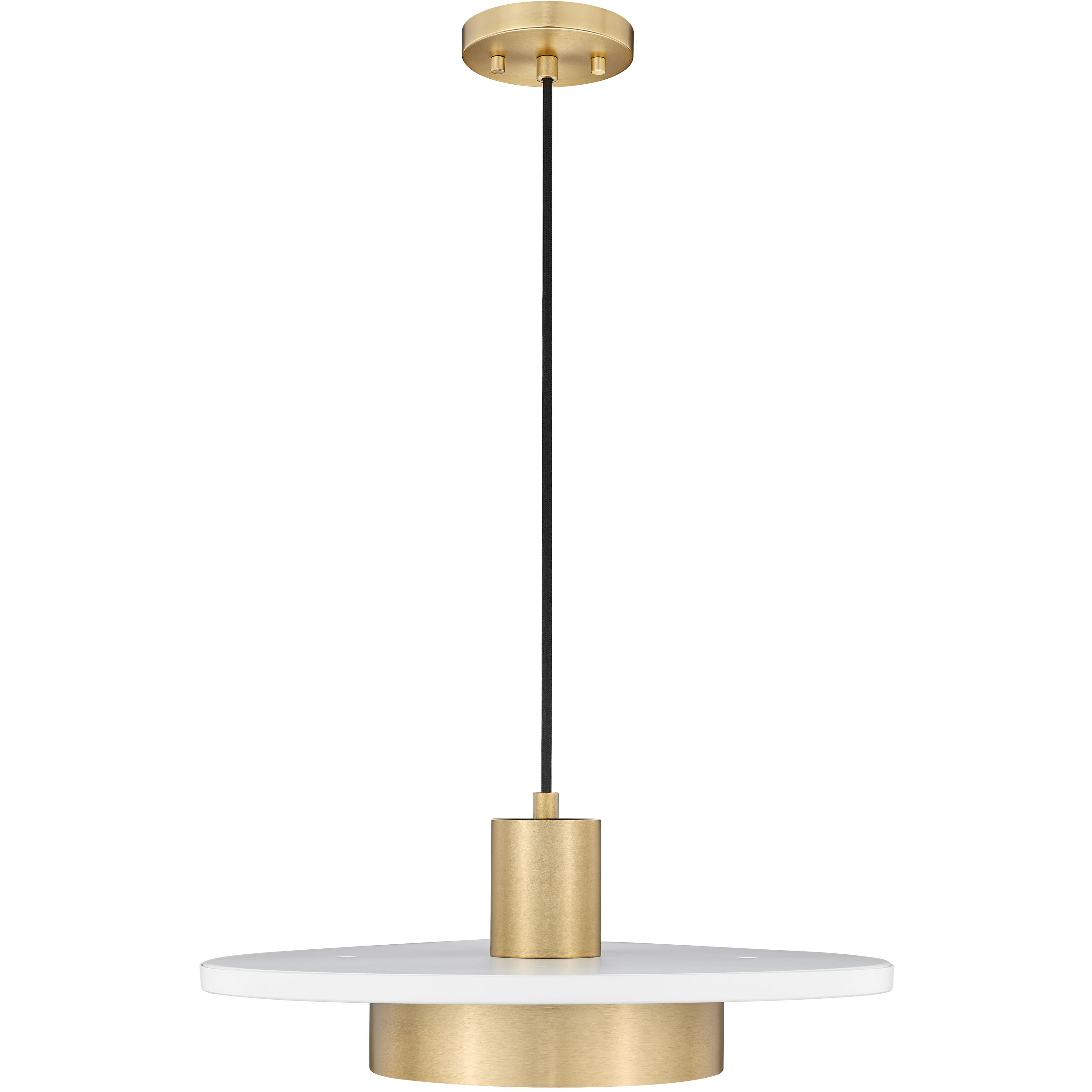 Ludo Pendant Ceiling Light in Matte White and Modern Gold