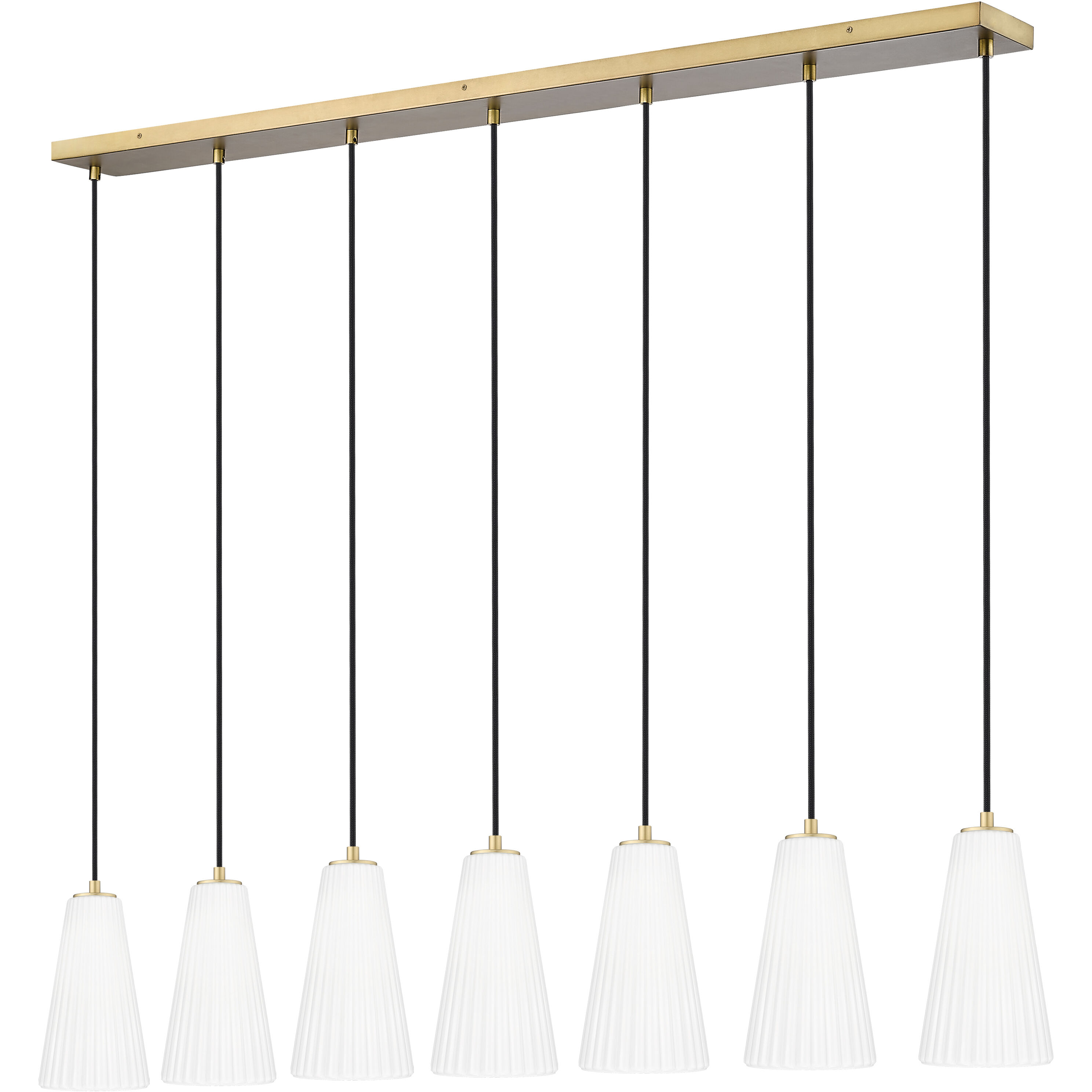 Farrell 7 Light 54 inch Modern Gold Linear Chandelier Ceiling Light