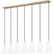 Farrell 7 Light 54 inch Modern Gold Linear Chandelier Ceiling Light