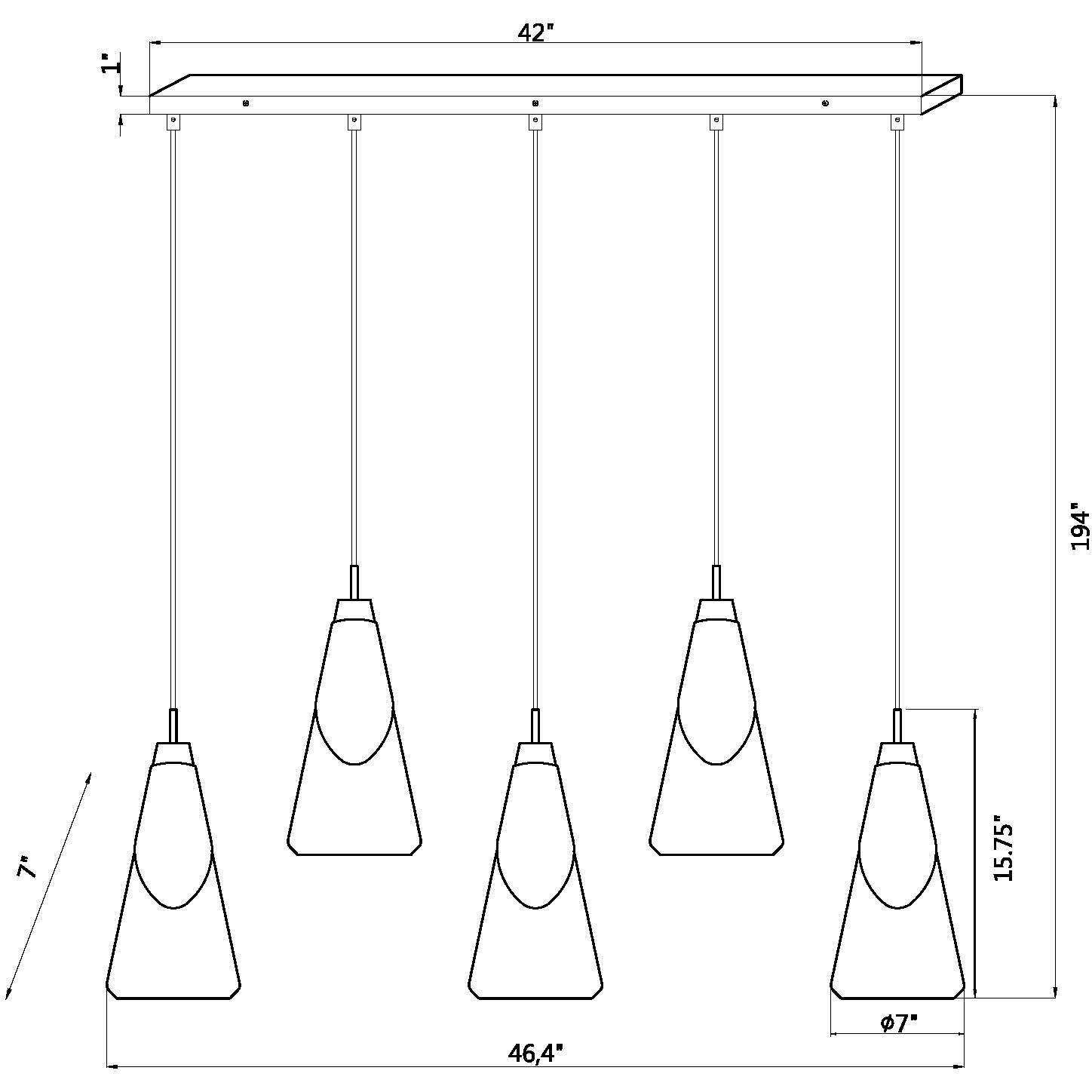Aimie Linear Chandelier Ceiling Light in Brushed Nickel