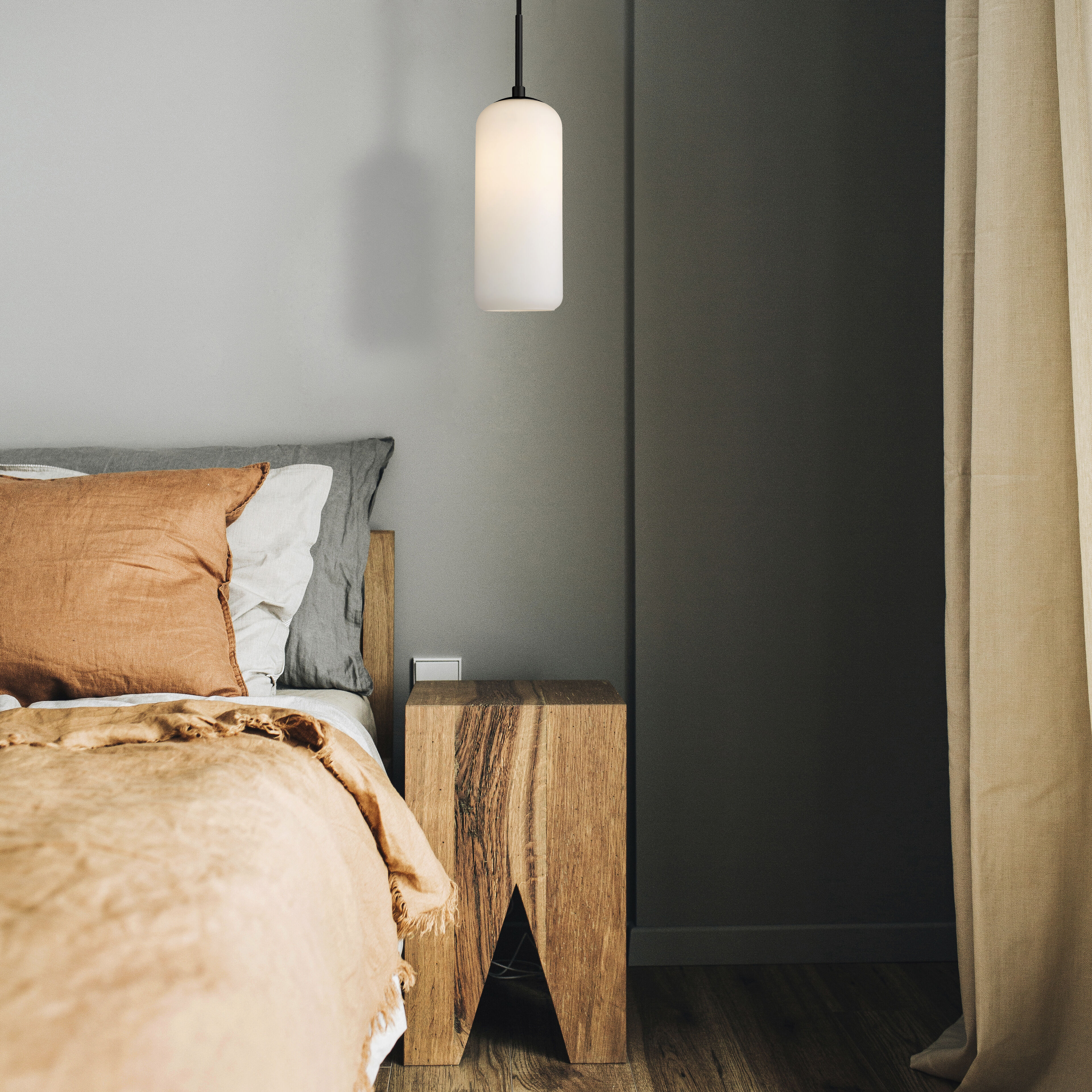 Monty 1 Light 5.25 inch Matte Black Pendant Ceiling Light