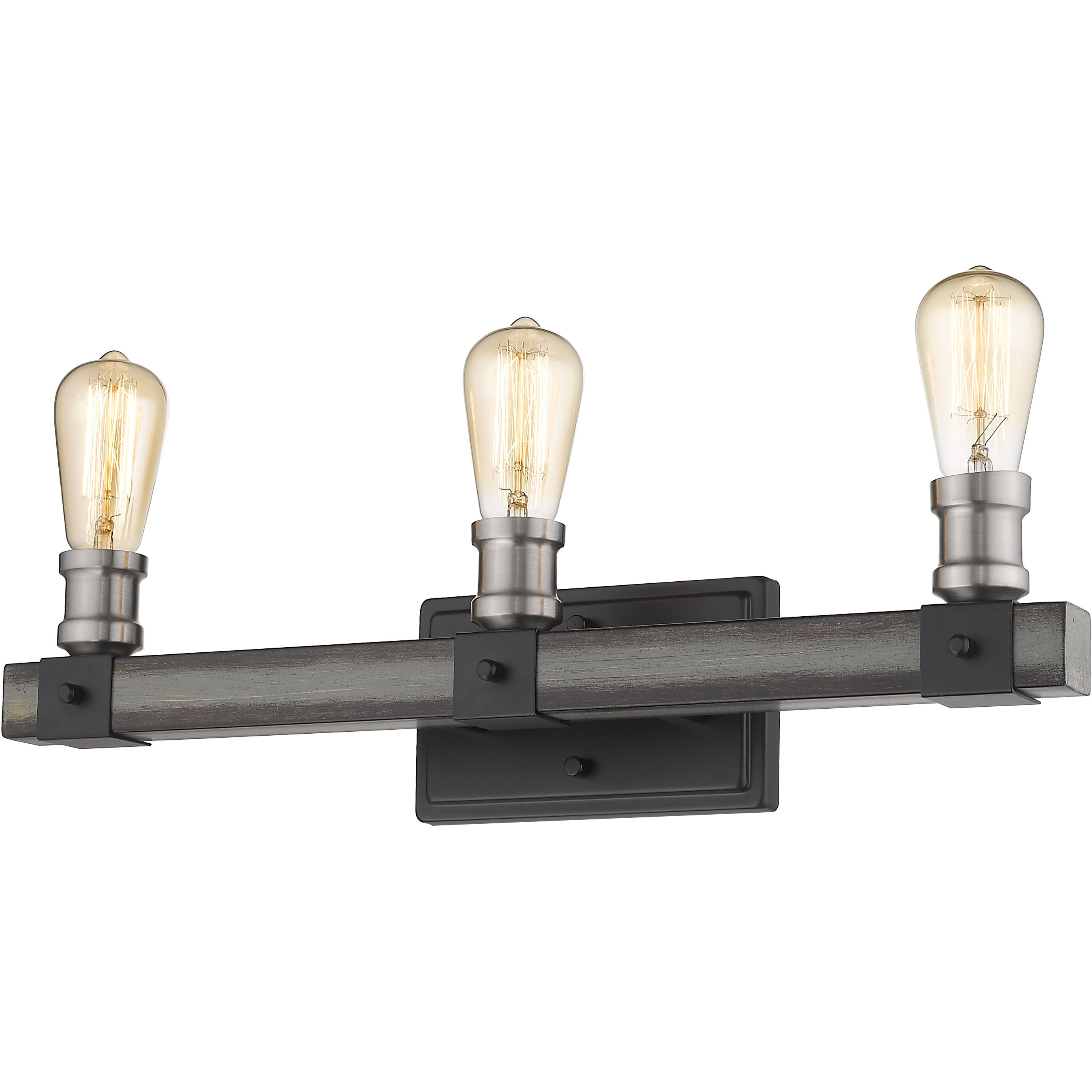 Kirkland 3 Light 22 inch Ashen Barnboard Vanity Wall Light