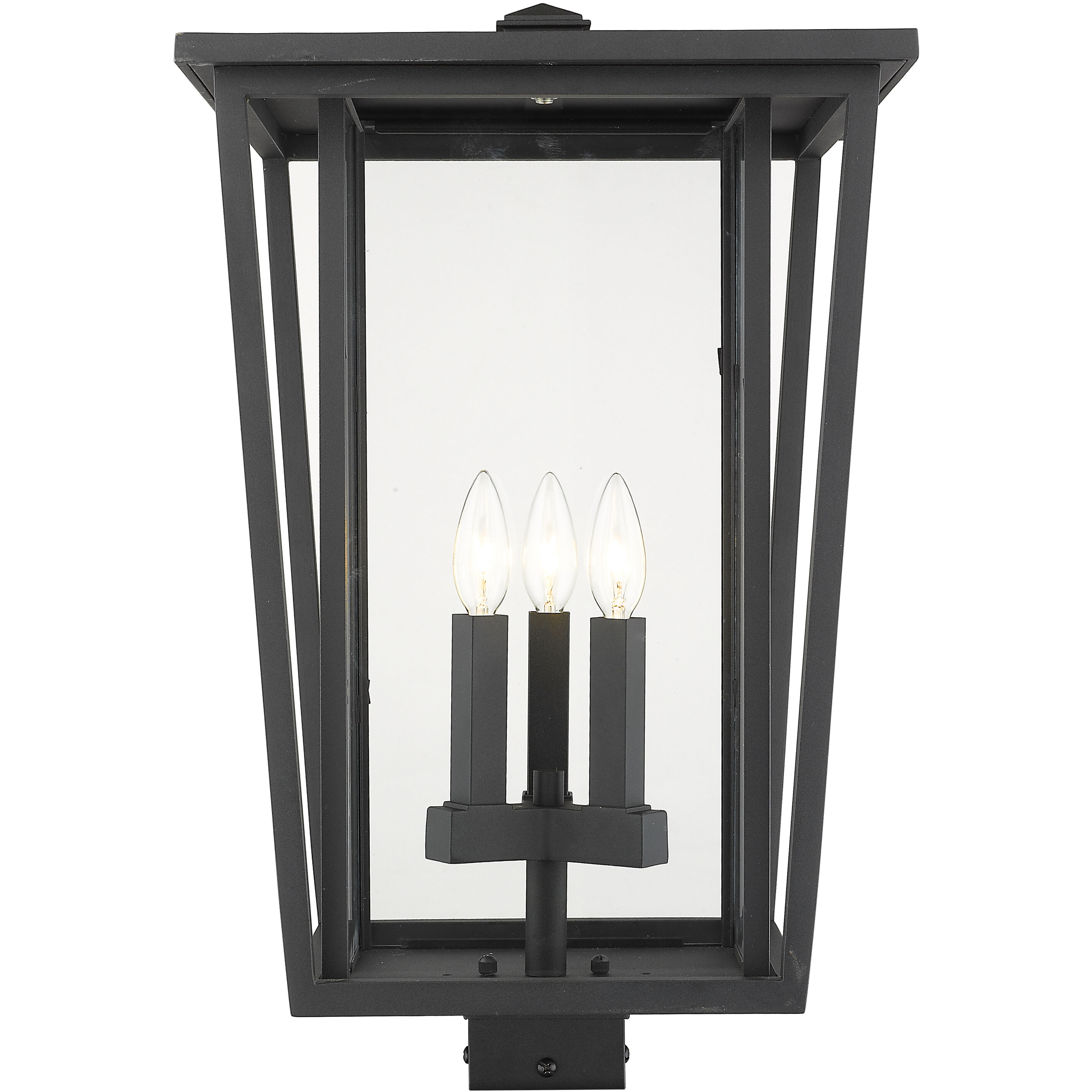 Seoul 3 Light 22.25 inch Black Outdoor Post Mount Fixture in 18