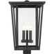 Seoul 3 Light 22.25 inch Black Outdoor Post Mount Fixture in 18