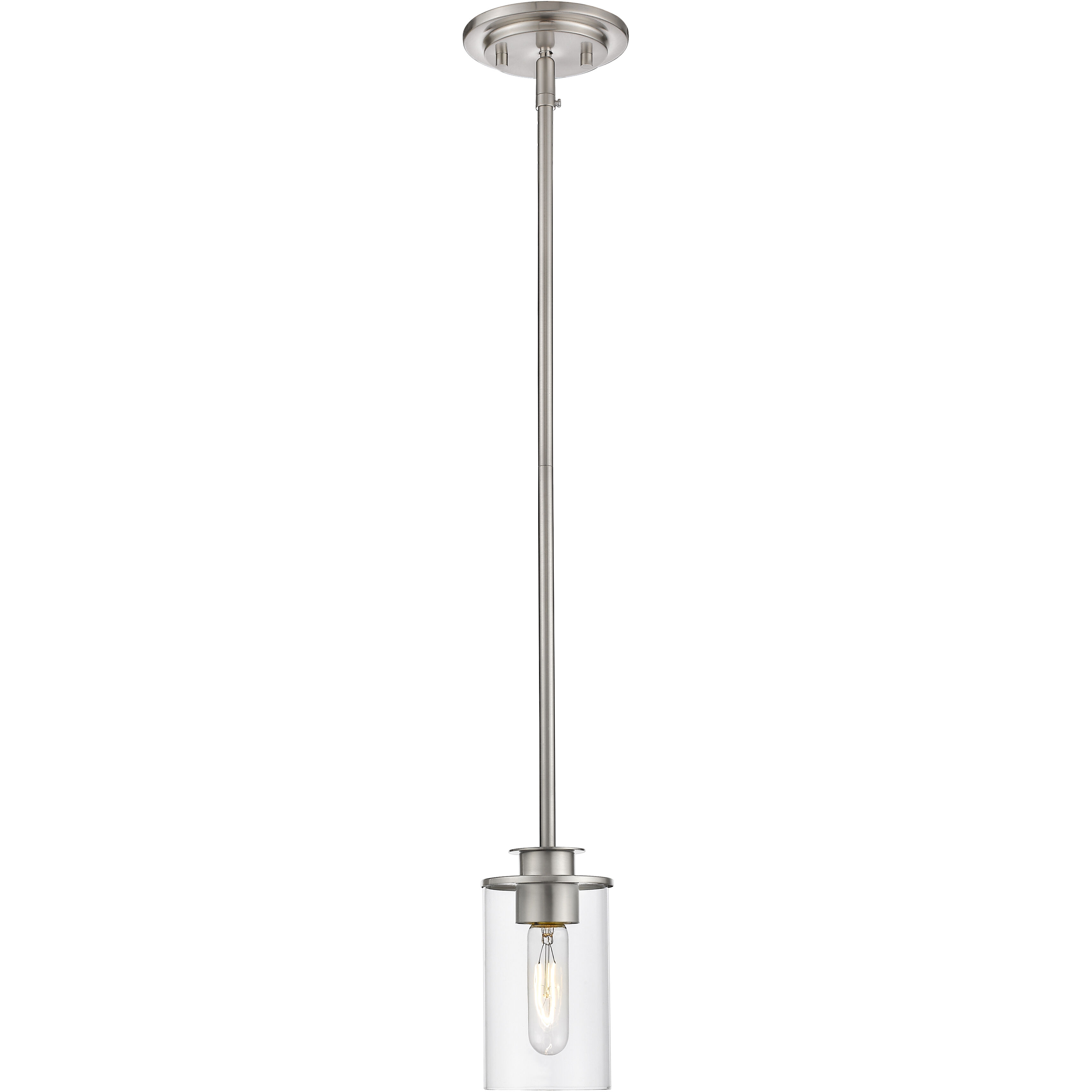 Savannah 1 Light 4.5 inch Brushed Nickel Pendant Ceiling Light