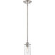 Savannah 1 Light 4.5 inch Brushed Nickel Pendant Ceiling Light