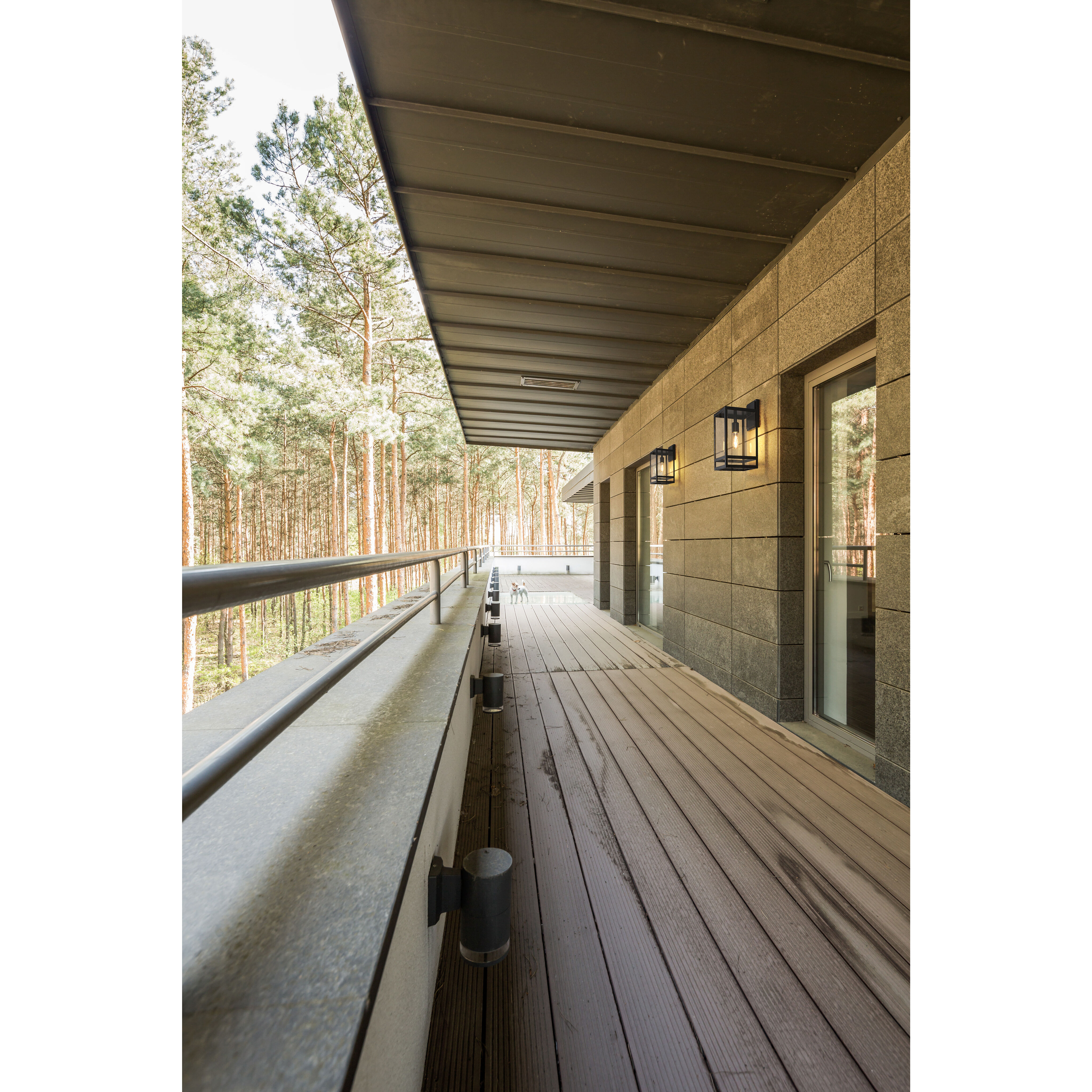 Nuri 1 Light 17.5 inch Black Outdoor Wall Light