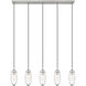 Arden 5 Light 42 inch Brushed Nickel Linear Chandelier Ceiling Light