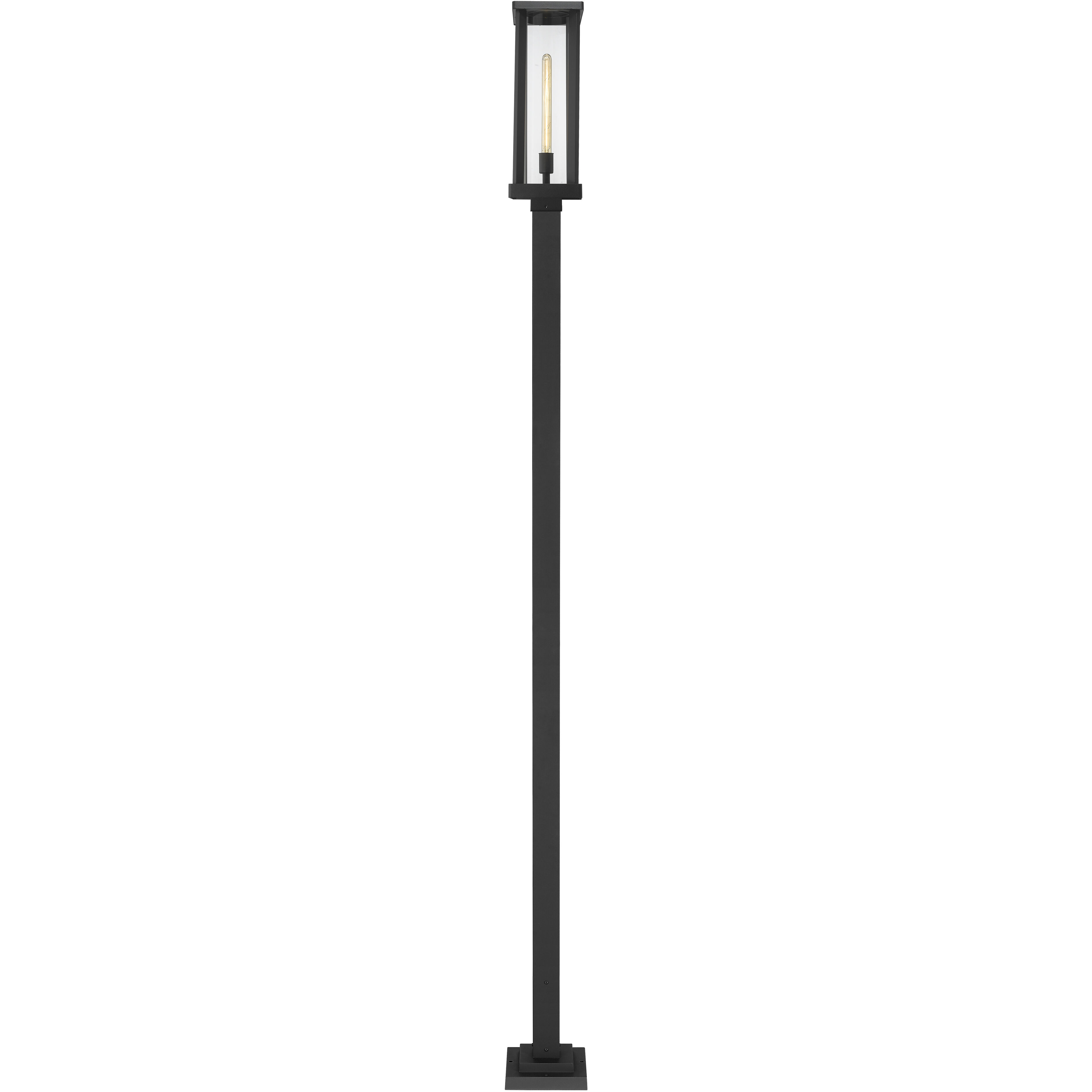 Glenwood 1 Light 114 inch Black Outdoor Post Mounted Fixture