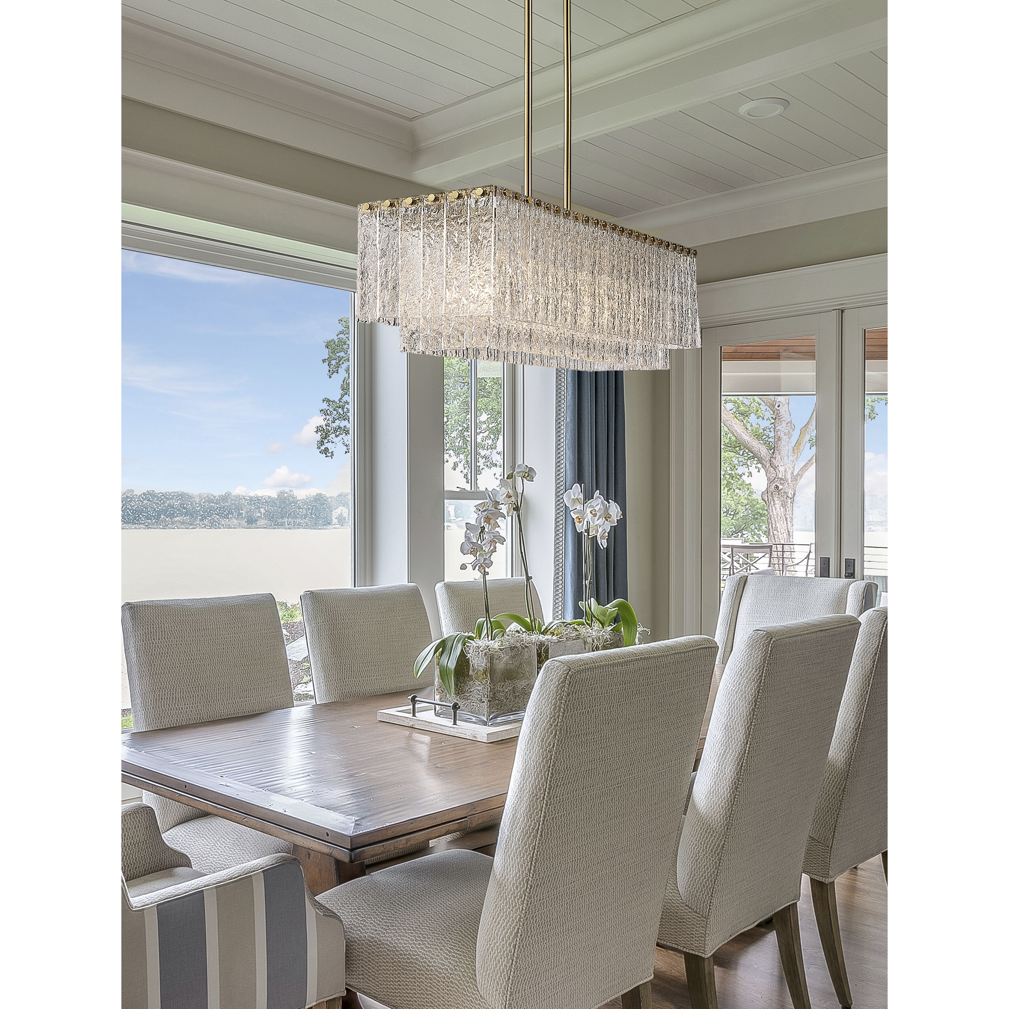 Glacier Linear Chandelier Ceiling Light in Modern Gold