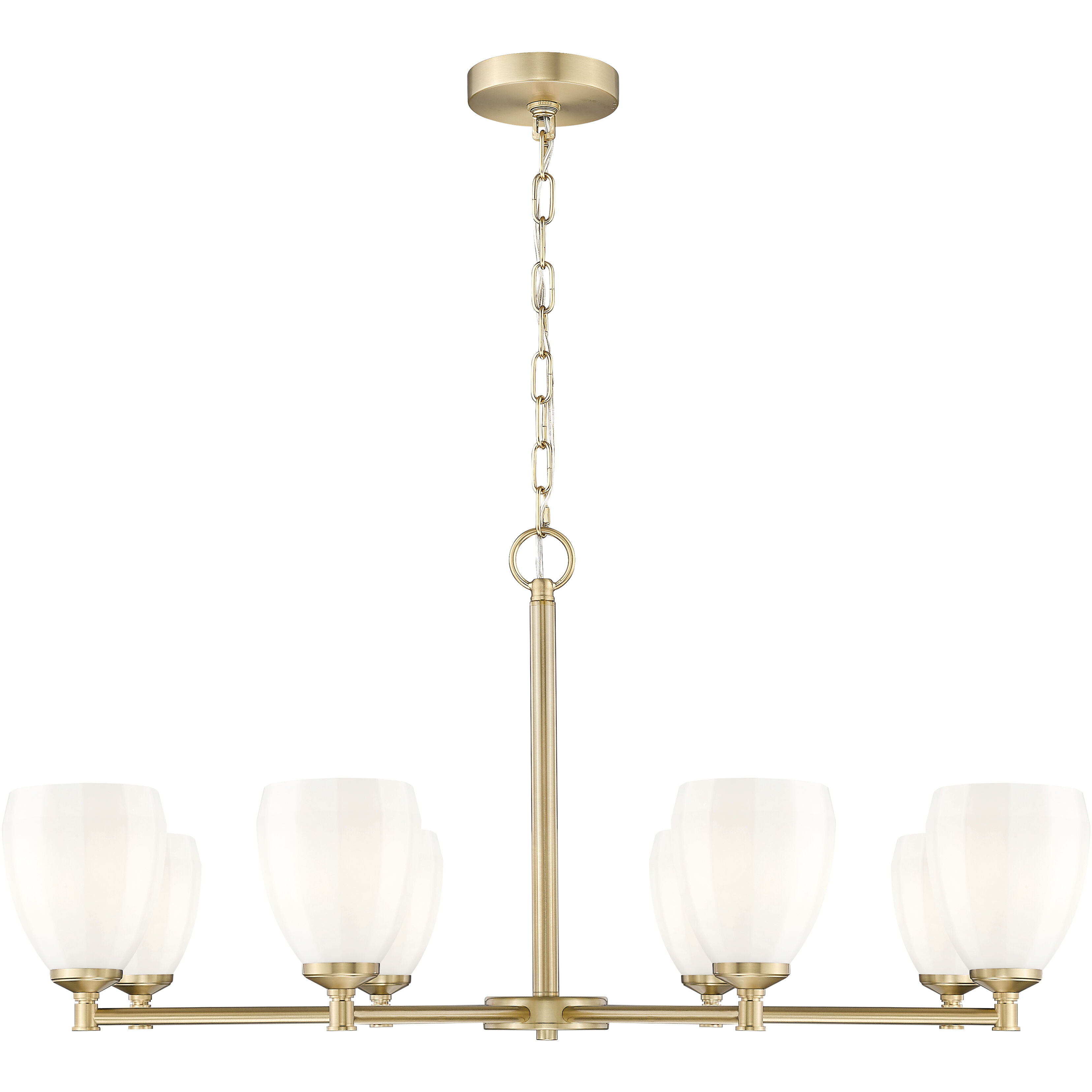 Oren 8 Light 42 inch Modern Gold Chandelier Ceiling Light