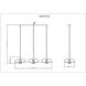 Valencia 3 Light 56 inch Matte Black Linear Chandelier Ceiling Light
