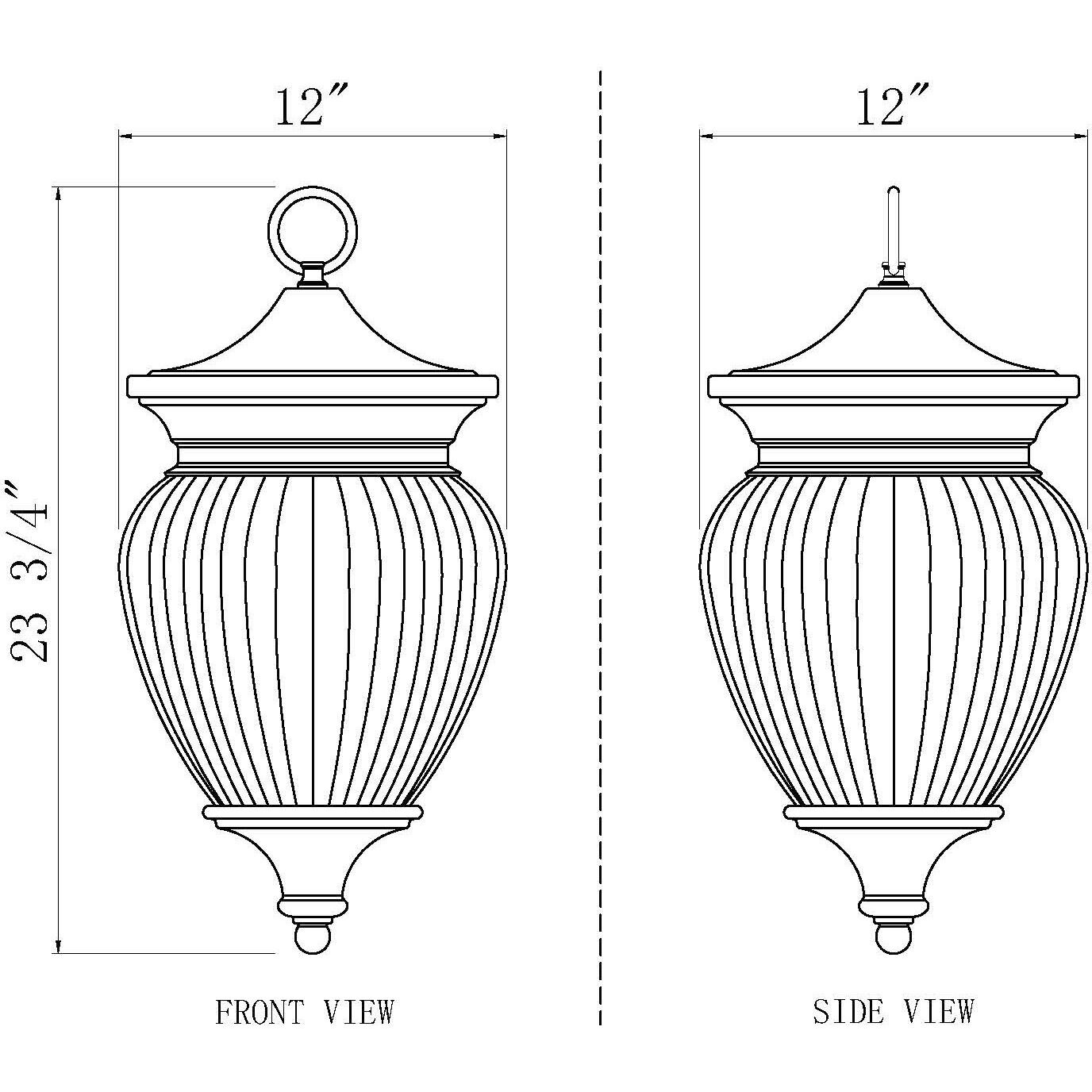 Davina 4 Light 12 inch Black Outdoor Chain Mount Ceiling Fixture in G9