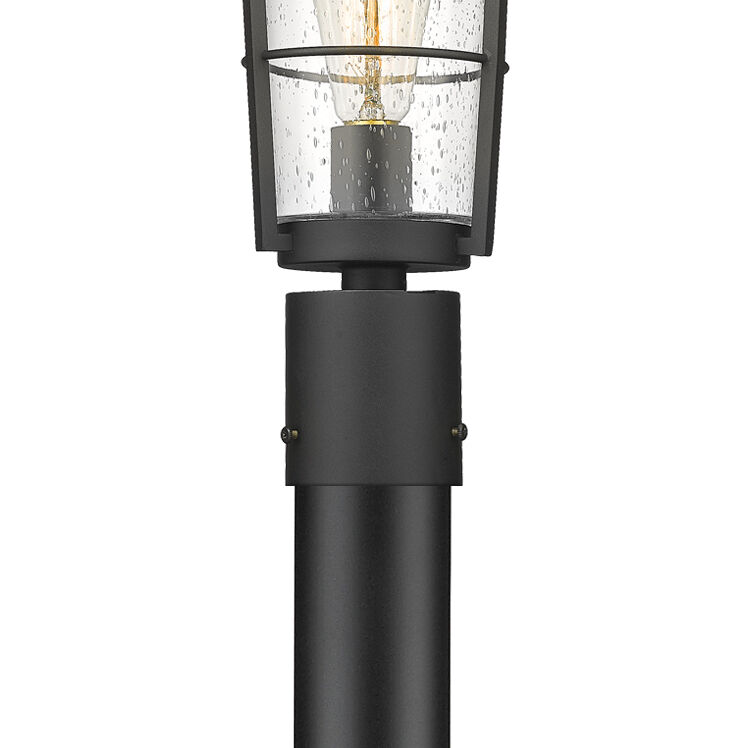 Helix 1 Light 88.75 inch Black Outdoor Post Mounted Fixture