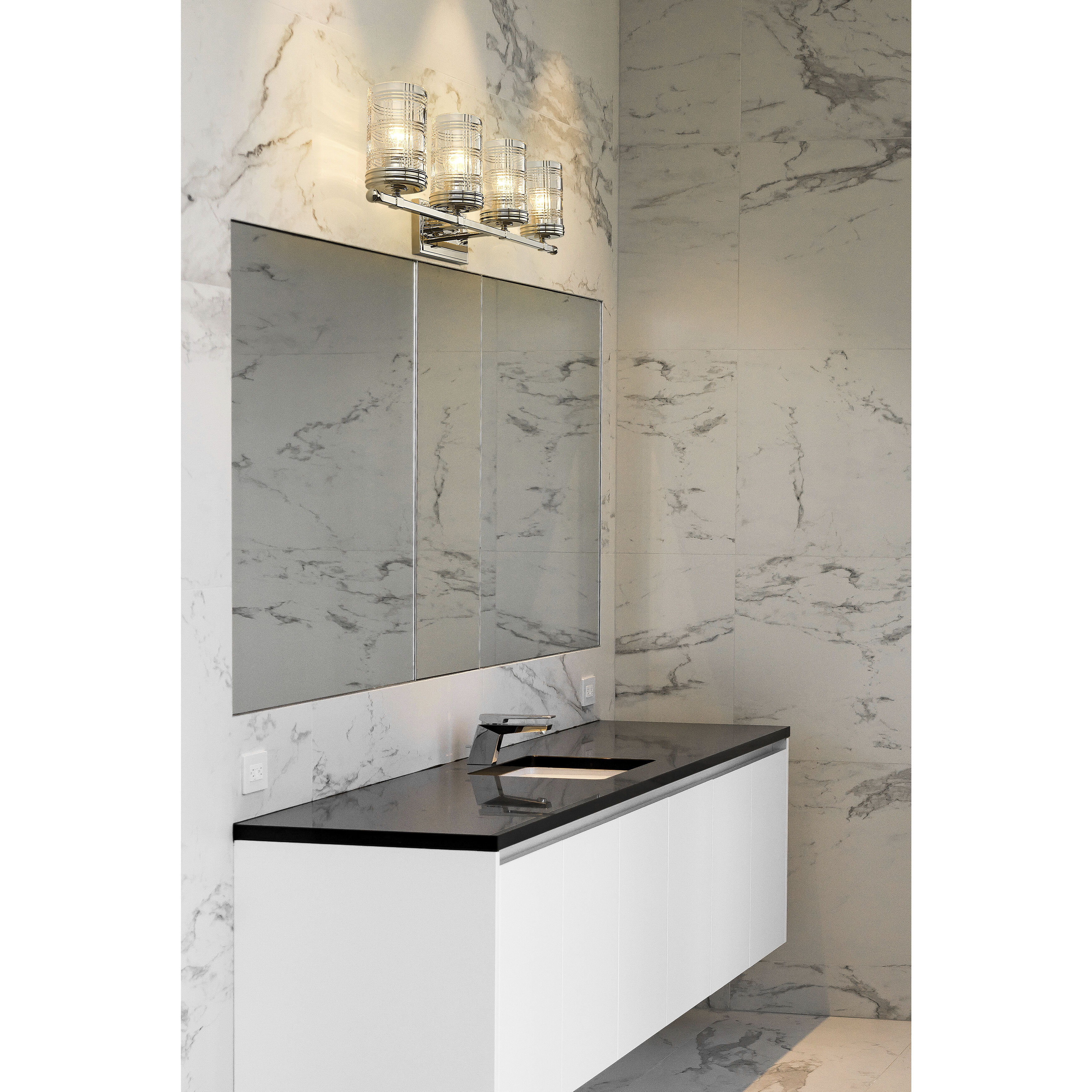 Archer 4 Light 32.75 inch Polished Nickel Vanity Wall Light