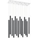 Forest LED 9.75 inch Chrome Chandelier Ceiling Light in 51, Matte Black Steel, 14