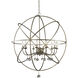 Acadia 10 Light 36 inch Antique Silver Chandelier Ceiling Light