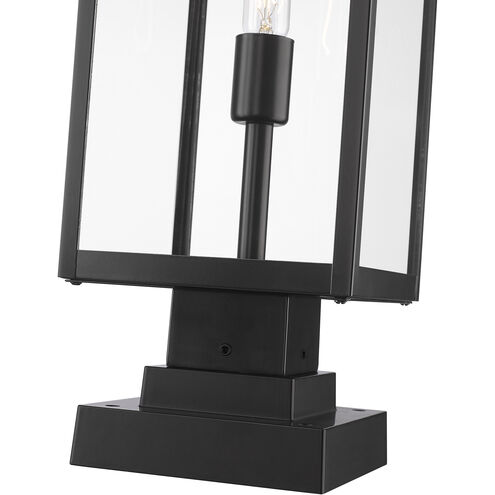 Nuri 1 Light 23 inch Black Outdoor Pier Mounted Fixture