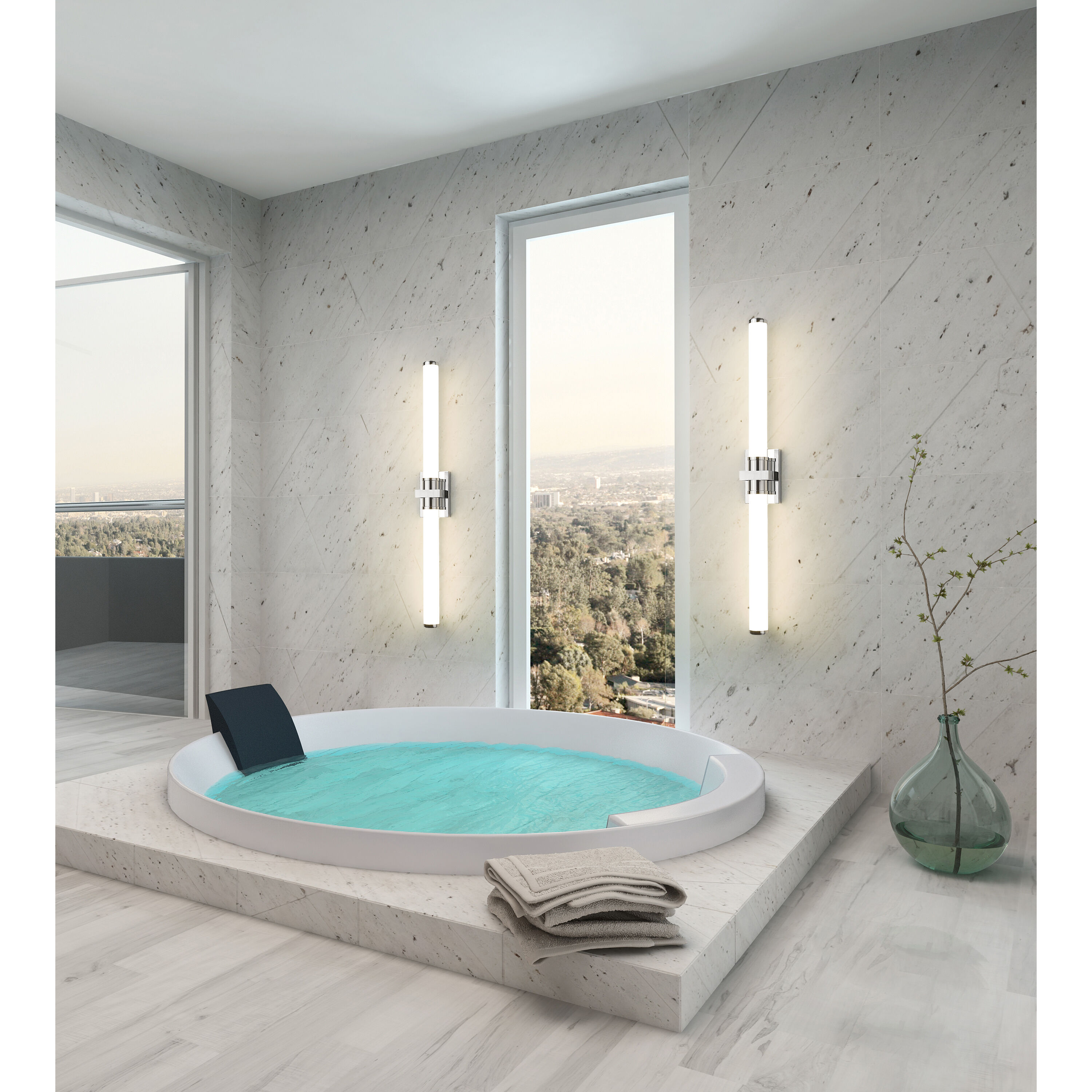 Idris LED 40.5 inch Chrome Bath Vanity Wall Light