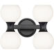 Artemis 4 Light 13 inch Matte Black Vanity Wall Light
