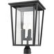 Seoul 3 Light 23.75 inch Black Outdoor Post Mount Fixture in 20