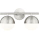 Realm Sphere 2 Light 16 inch Brushed Nickel Bath Vanity Wall Light