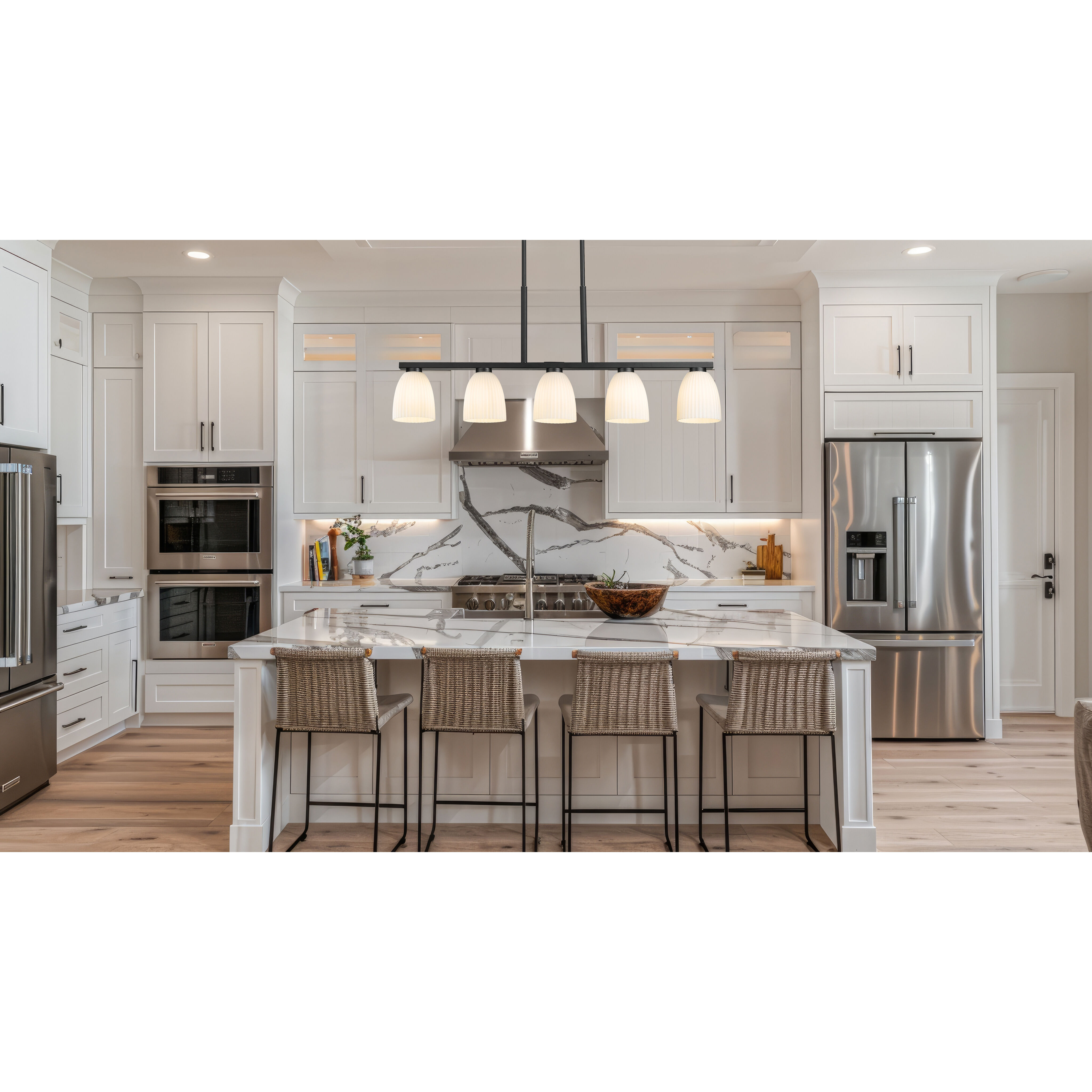 Naya Linear Chandelier Ceiling Light in Matte Black