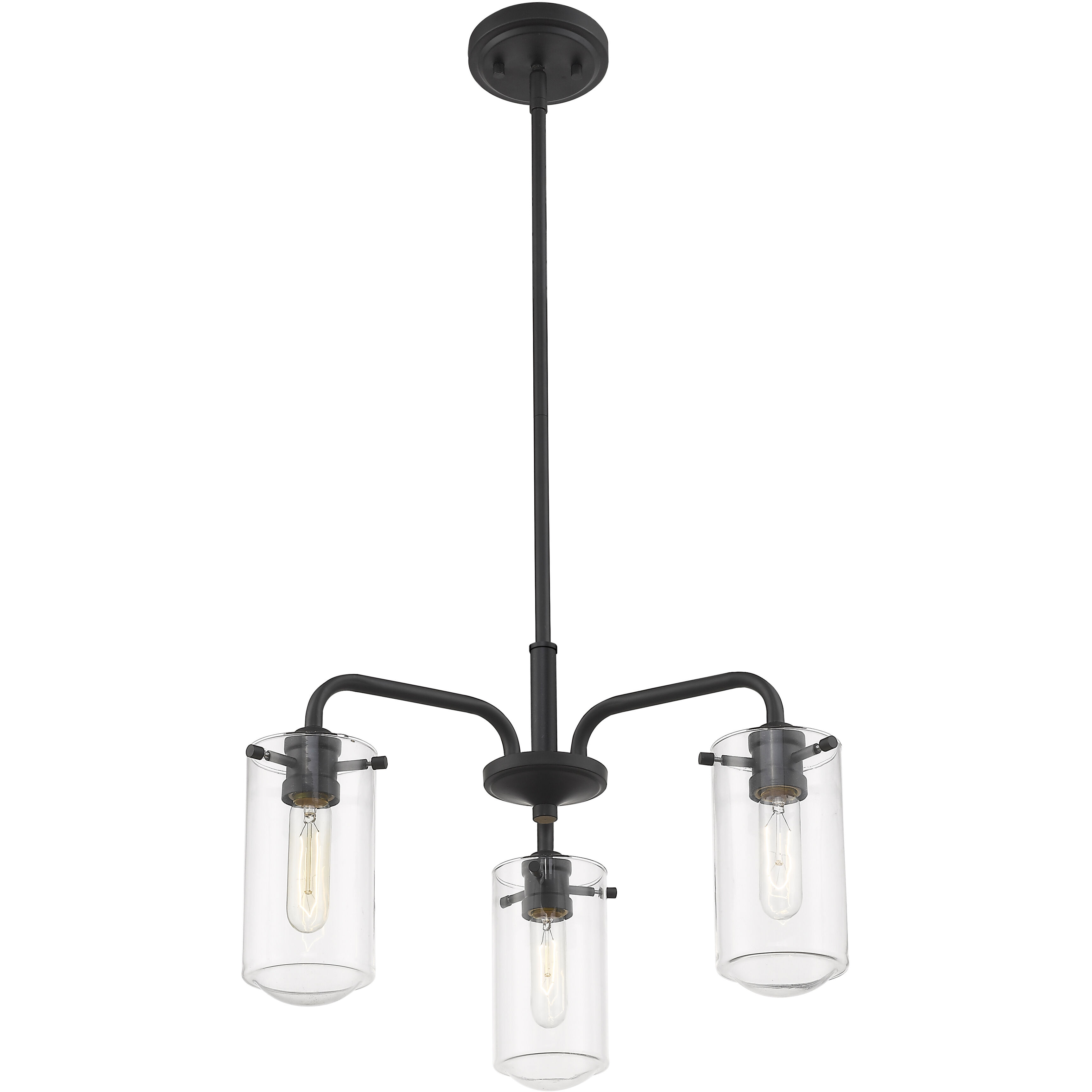 Delaney 3 Light 20 inch Matte Black Chandelier Ceiling Light