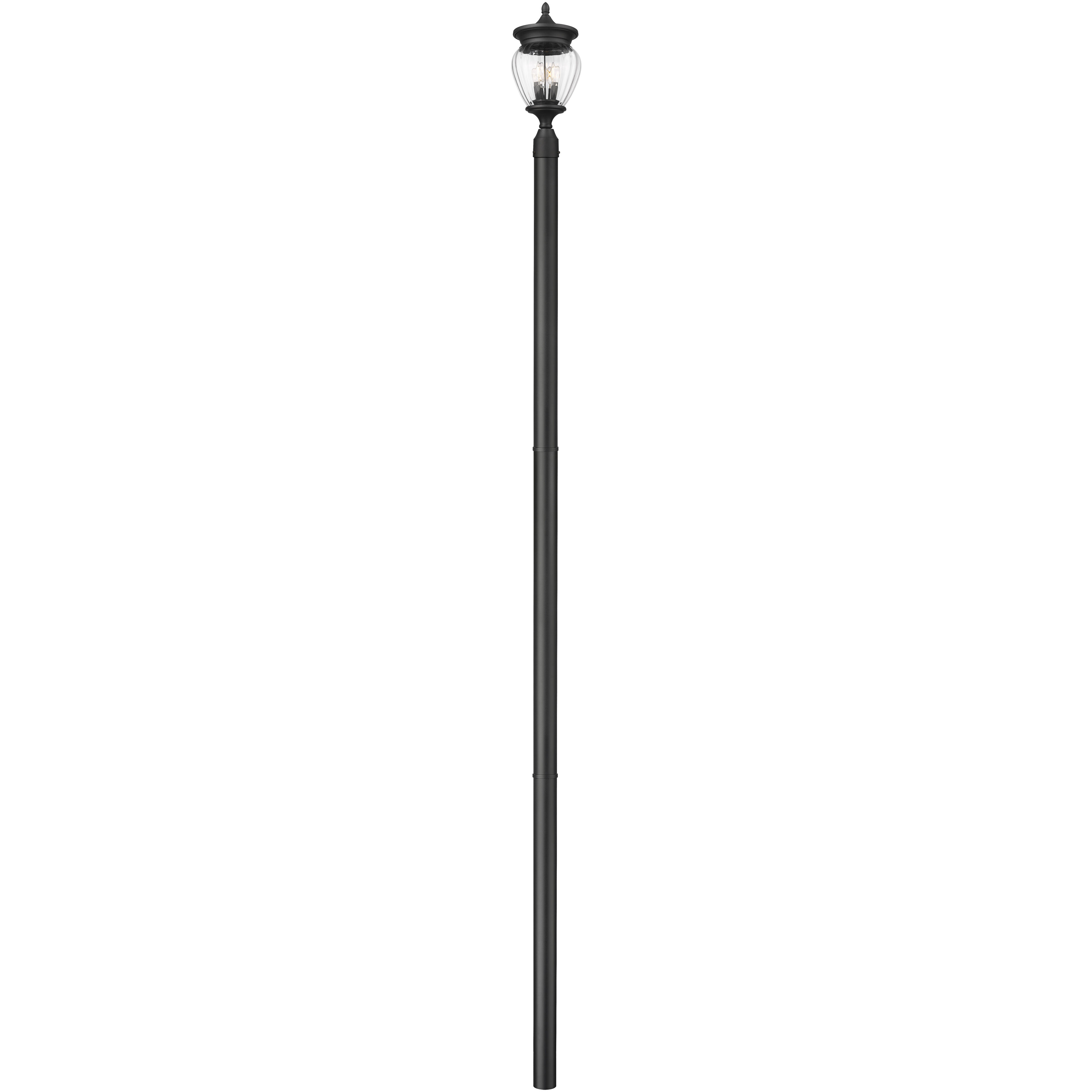 Davina 3 Light 138.25 inch Black Outdoor Post Mounted Fixture in G9