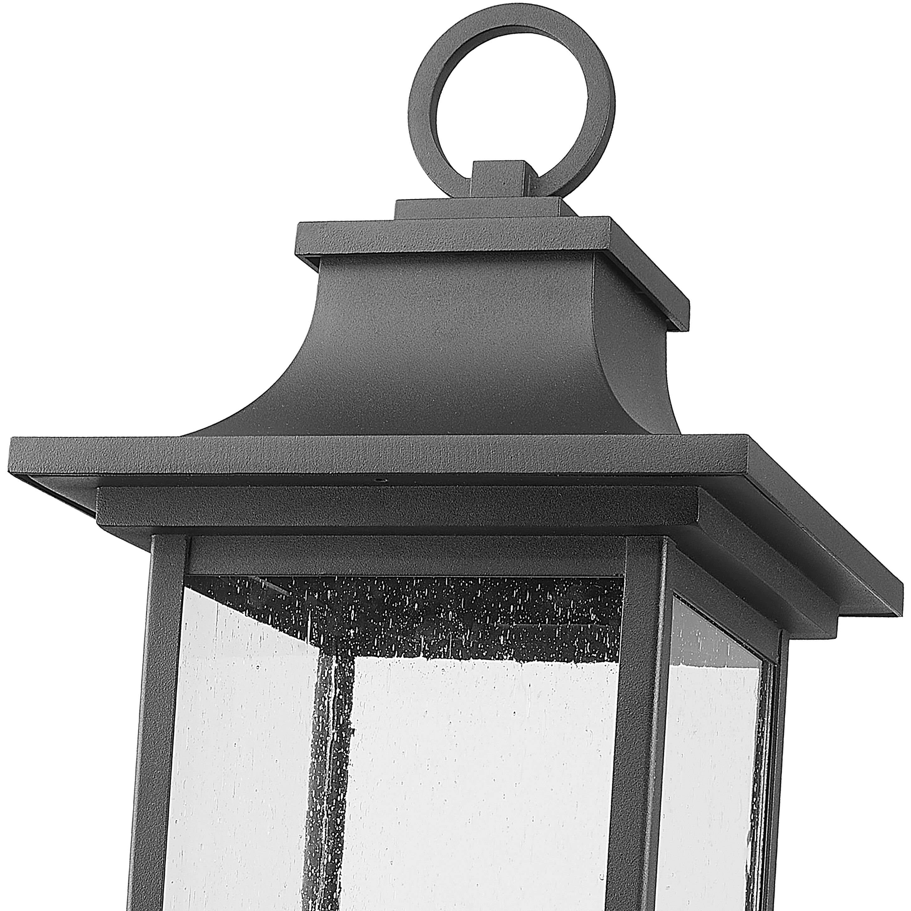 Tiberius 4 Light 24.5 inch Black Outdoor Post Mount Fixture in Clear Seedy Glass