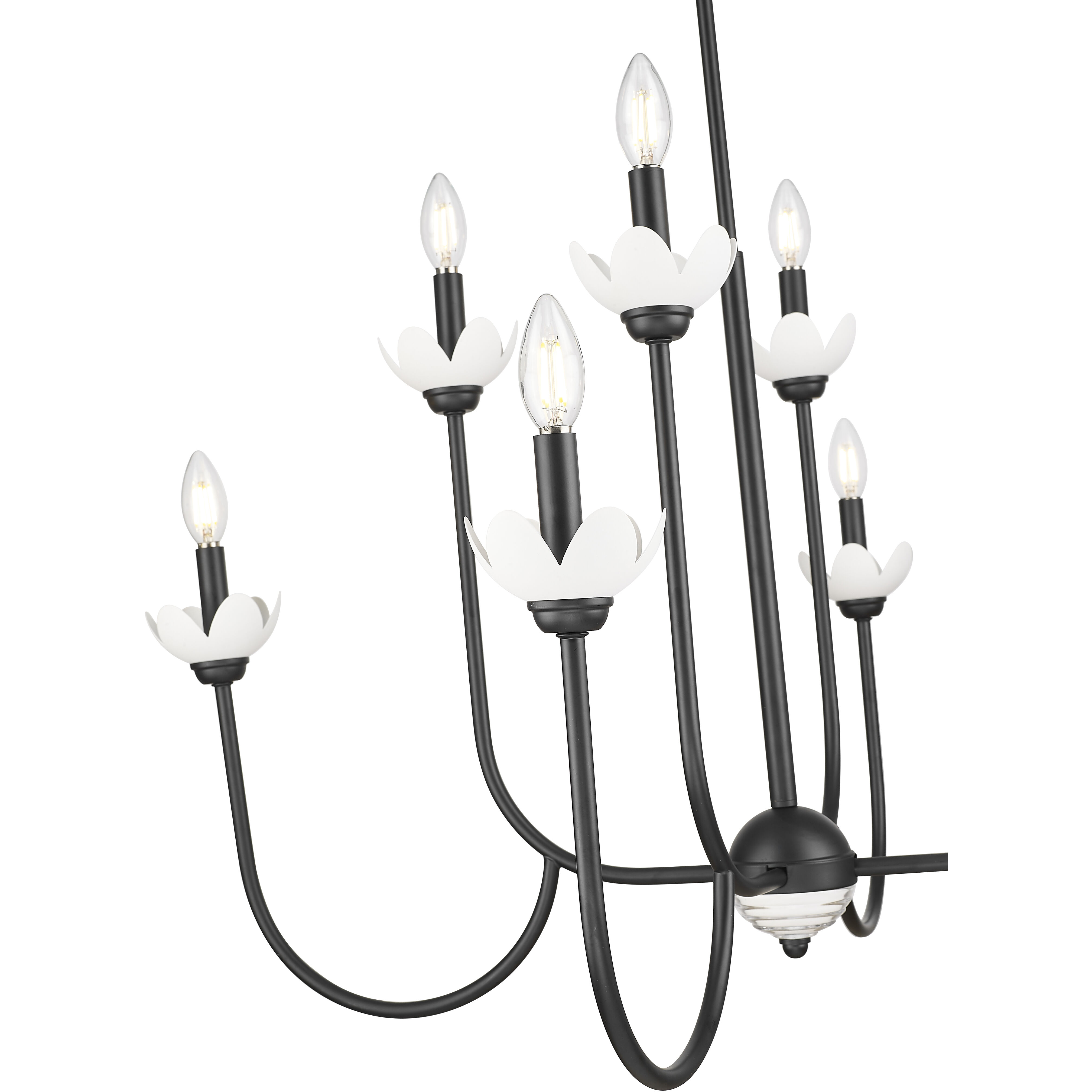 Allistair 8 Light 36 inch Matte Black Chandelier Ceiling Light
