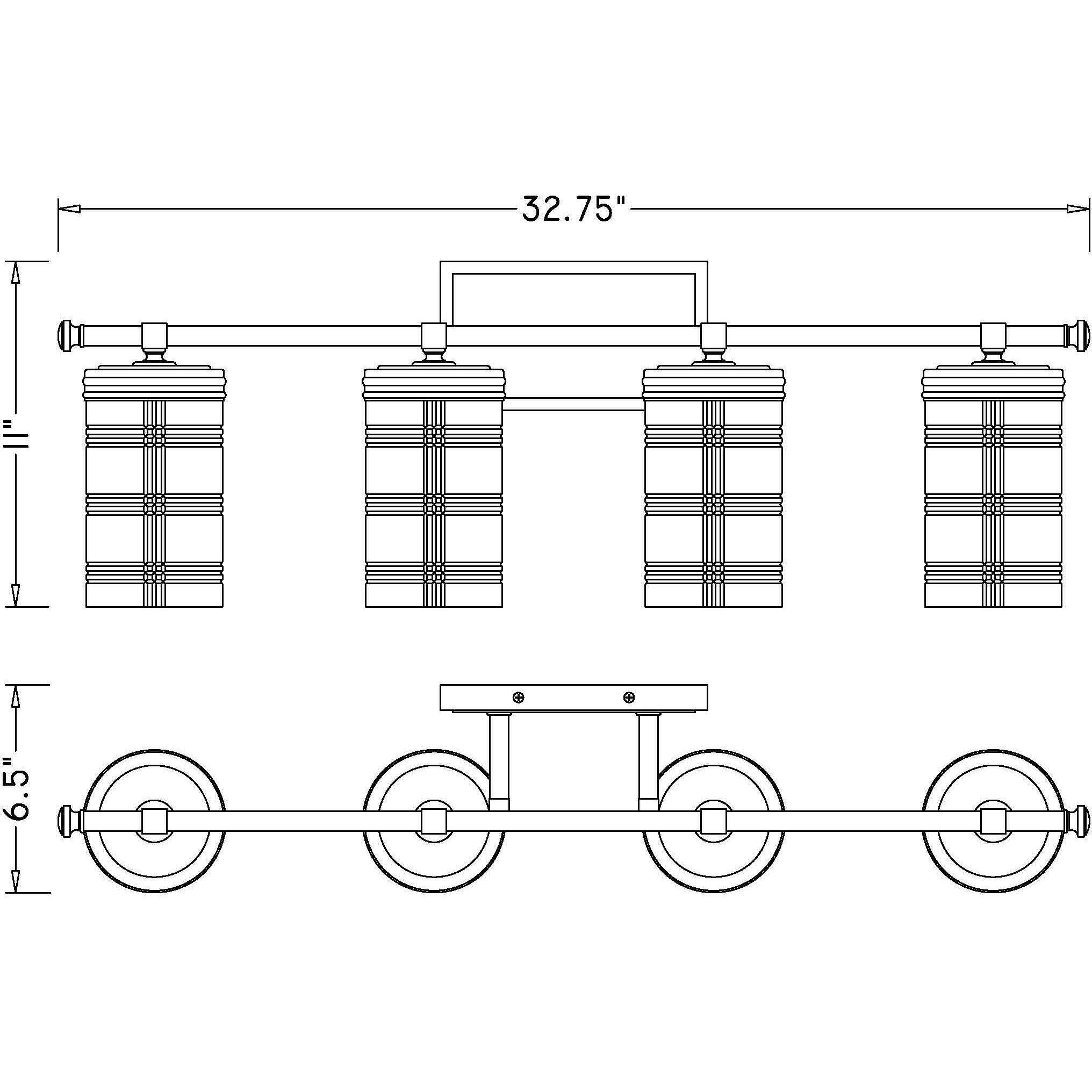 Archer 4 Light 32.75 inch Polished Nickel Vanity Wall Light