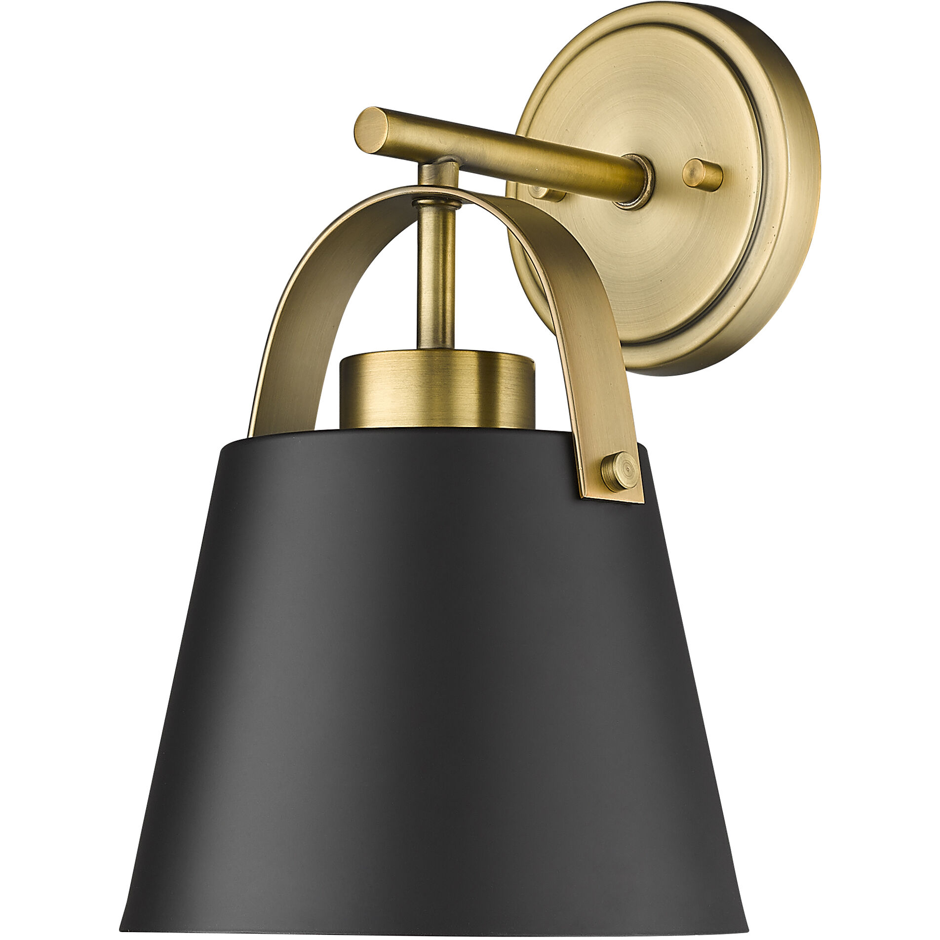 Z-Studio 1 Light 8 inch Matte Black and Heritage Brass Wall Sconce Wall Light