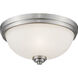 Ashton 3 Light 15 inch Brushed Nickel Flush Mount Ceiling Light in 5.5