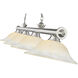 Cordon 4 Light 81.75 inch Brushed Nickel Billiard Ceiling Light in White Mottle Glass