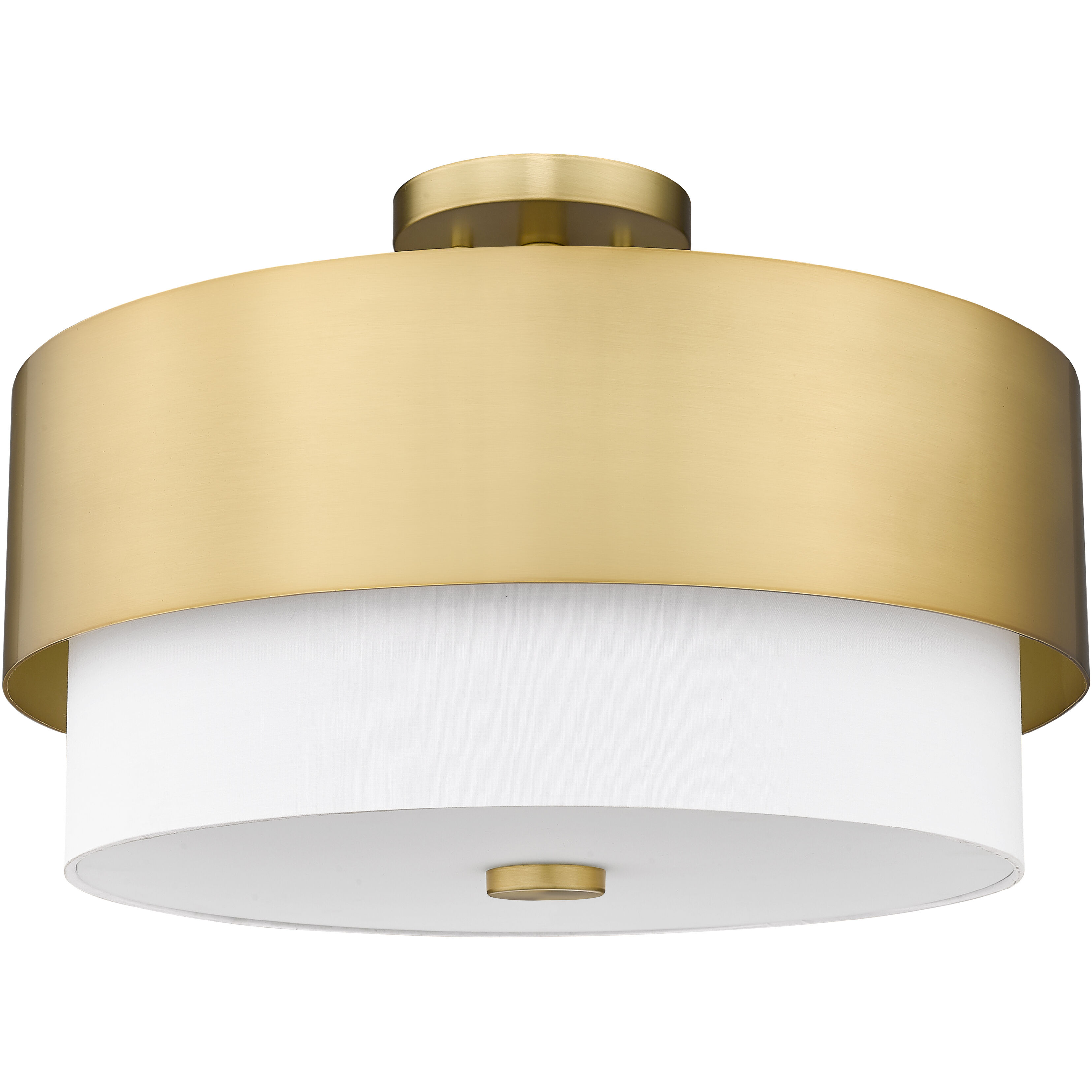 Counterpoint 3 Light 18 inch Modern Gold Semi Flush Mount Ceiling Light
