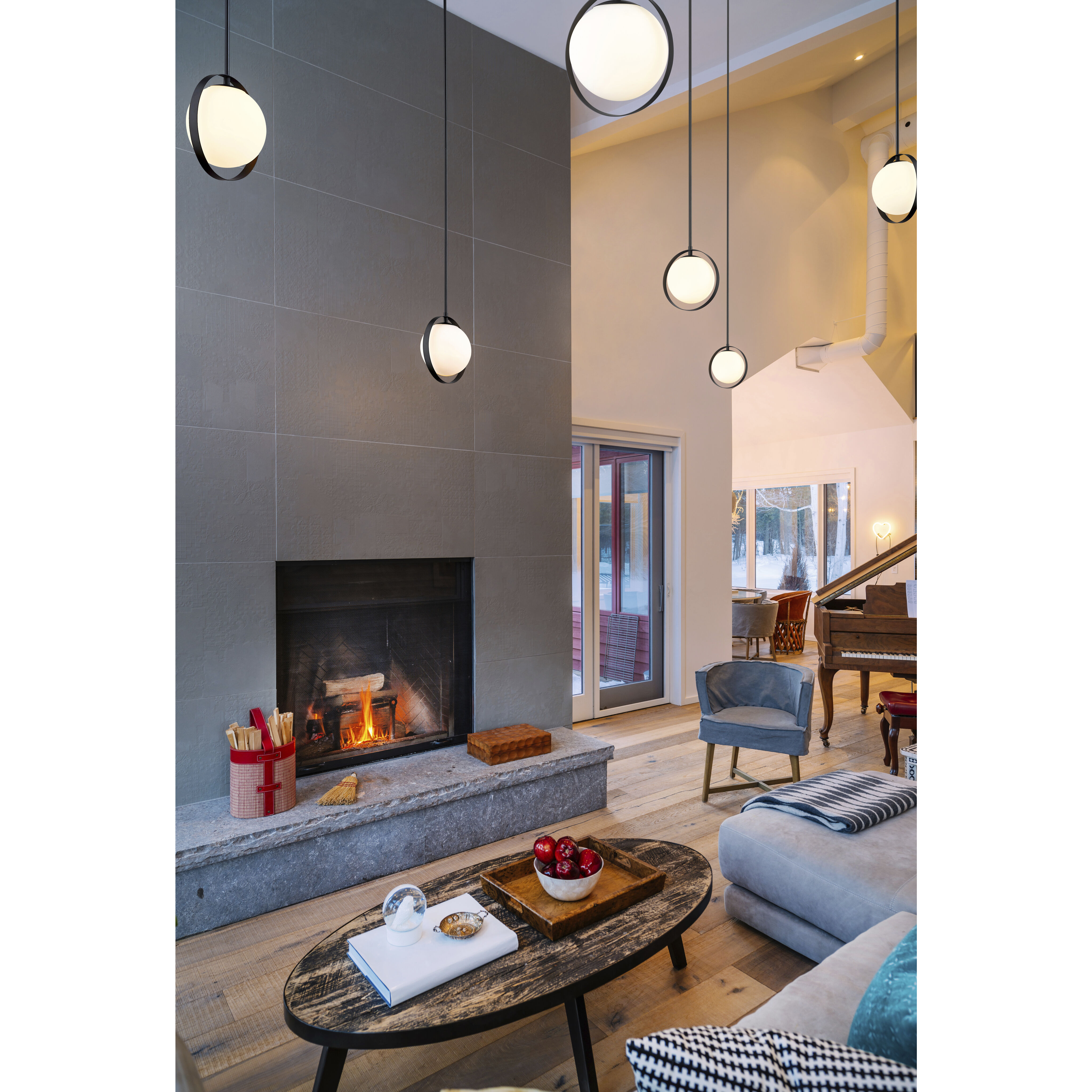 Midnetic 1 Light 8 inch Matte Black Pendant Ceiling Light