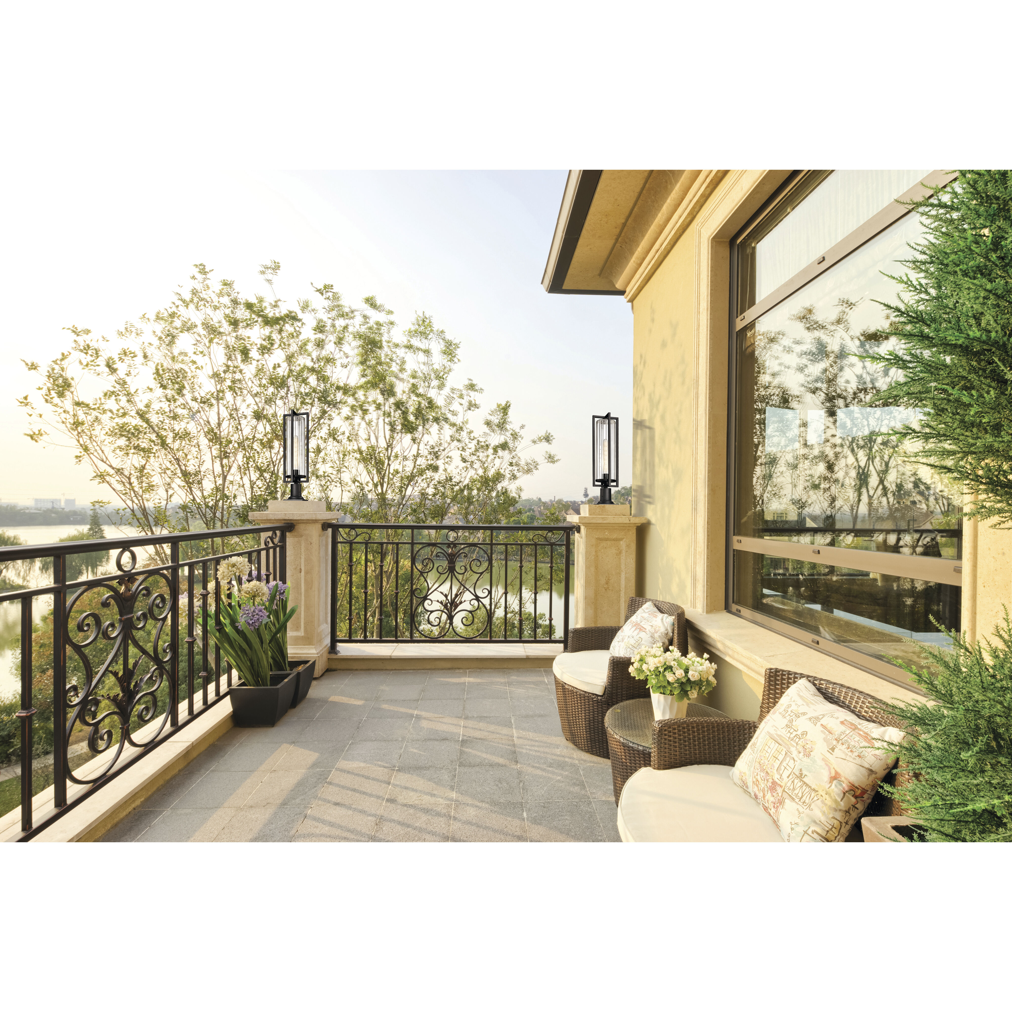 Aura 1 Light 27.75 inch Black Outdoor Pier Mounted Fixture in G9