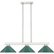 Cobalt 3 Light 46 inch Brushed Nickel Billiard Ceiling Light in Dark Green